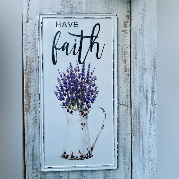 Have Faith Lavender Metal Sign - Picture 9 of 12
